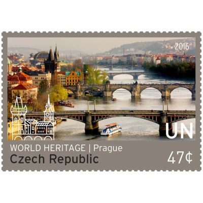 布拉格历史中心单枚邮票 2016世界遗产 捷克共和国 美元0.47 