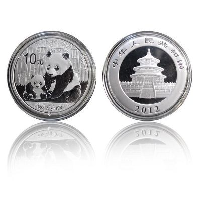 中国金币2012年熊猫金银币 熊猫纪念币 熊猫银币 熊猫币10元 30克 1盎司 带收藏盒