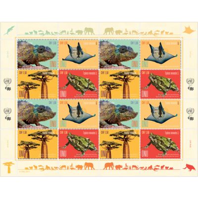 2017濒危物种 面值瑞士法郎 1.50 整版邮票