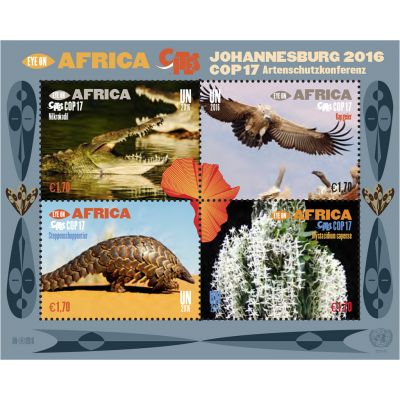第17届国际野生动植物大会 关注非洲 欧元1.70 小全张