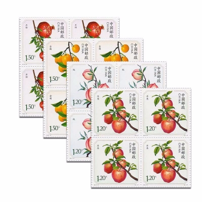 2014-15 《水果(一)》特种邮票  《水果(一)》邮票四方联
