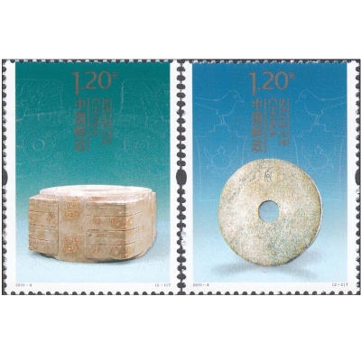 2011-4《良渚玉器》特种邮票  良渚玉器邮票套票