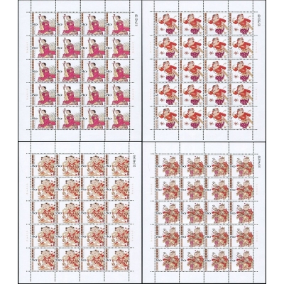 2004-2《桃花坞木版年画》特种邮票  桃花坞木版年画邮票大版票