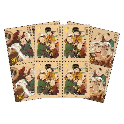 2004-11《司马光砸缸》特种邮票  司马光砸缸邮票四方联