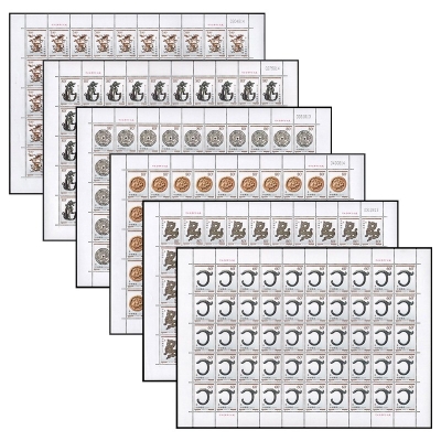 2000-4《龙（文物）》特种邮票  龙（文物）邮票大版票