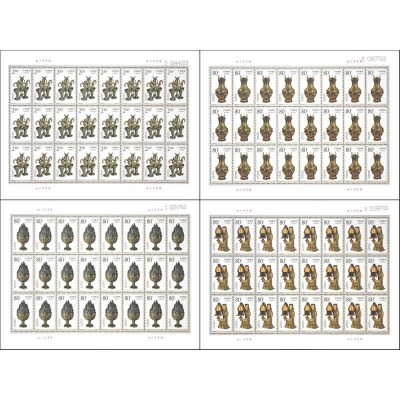 2000-21《中山靖王墓文物》特种邮票  中山靖王墓文物邮票大版票